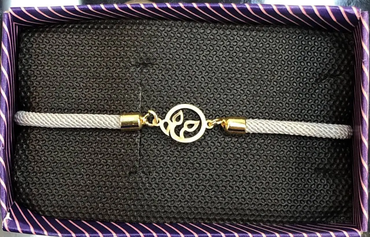 دستبند کنفی مدل دایره برگها 🌿
