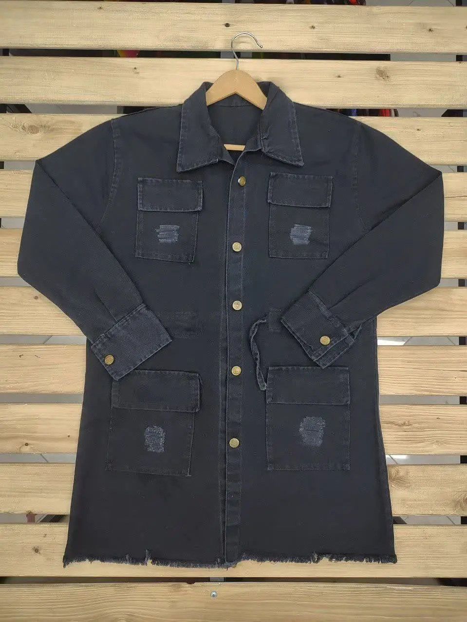 ❤️مانتو جیب دار پایین ریش