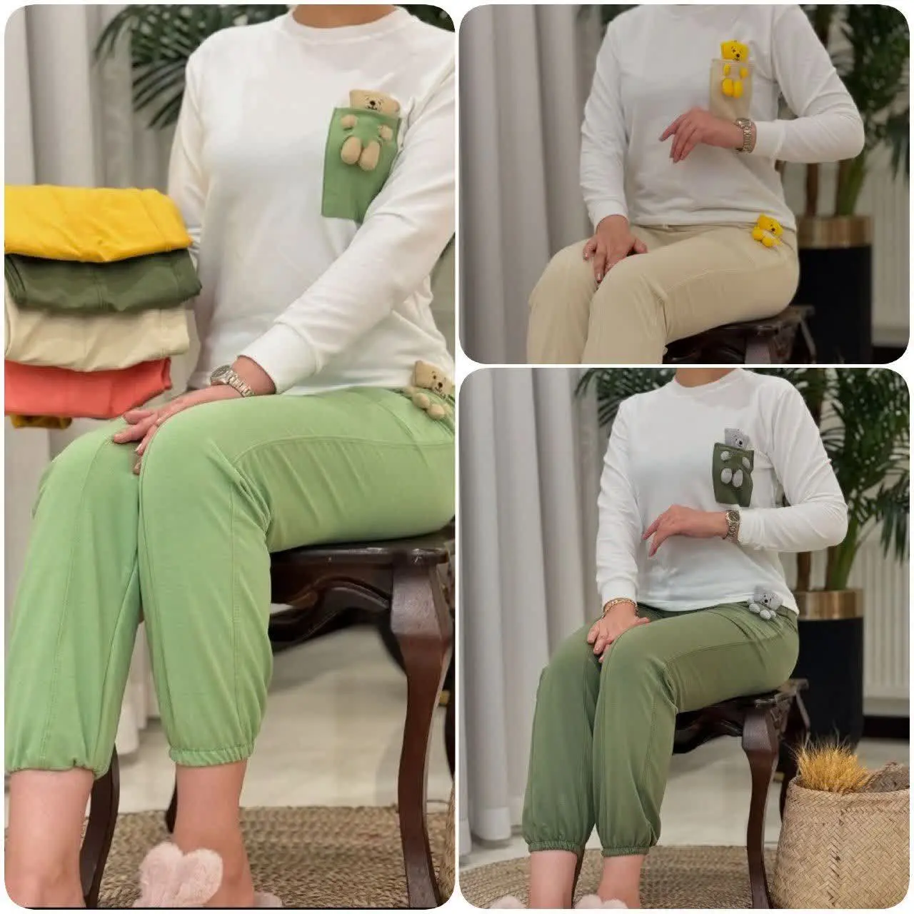 ❤️نام: بلوزآستین بلند و شلوار ((عروسکی)) 
