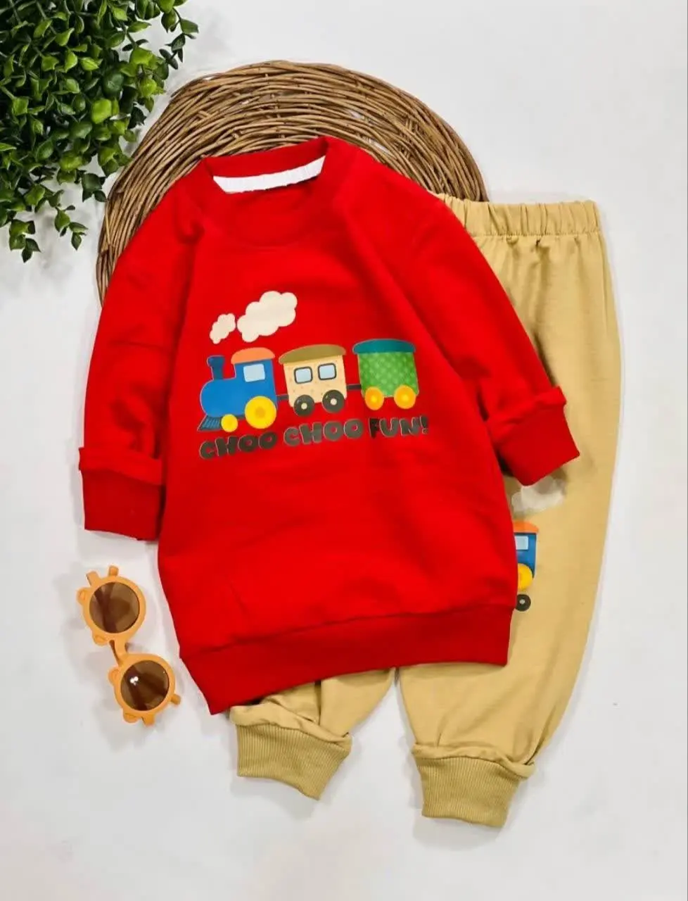 بلوز شلوار بچگانه طرح قطار