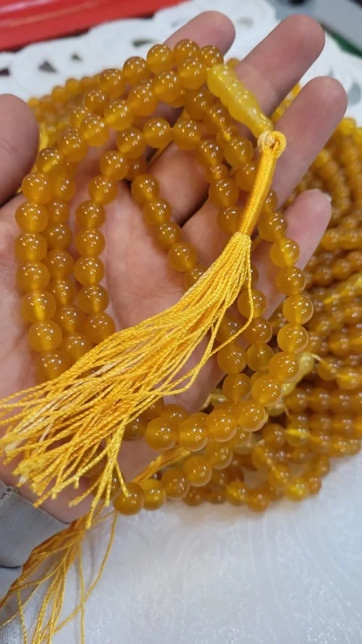 📿 تسبیح سنگ اصل عقیق شرف شمس