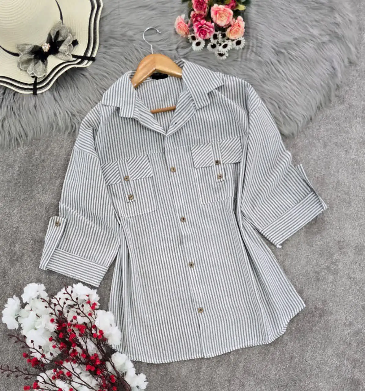 شومیز راه راه شادی