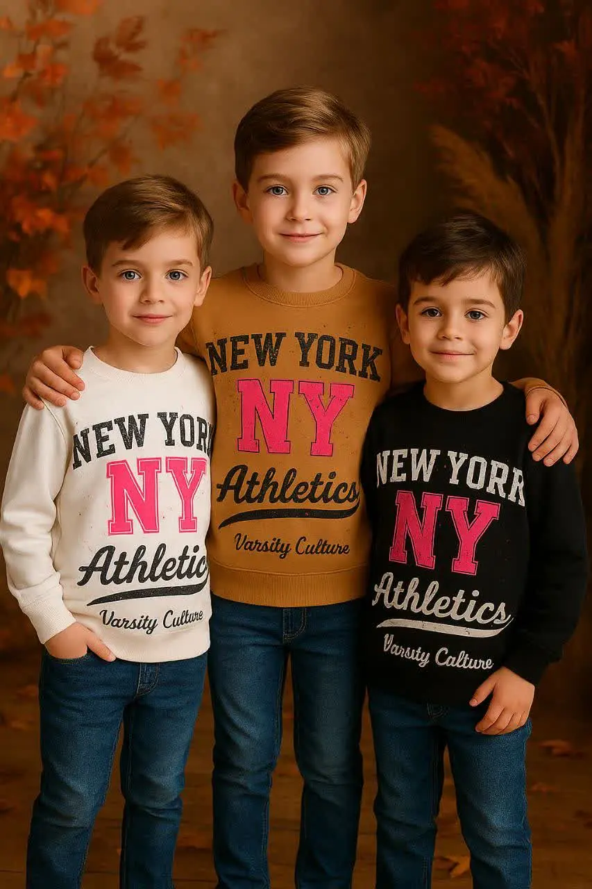 🎄 بلوز پسرانه مجلسی چاپ NY ⭐️