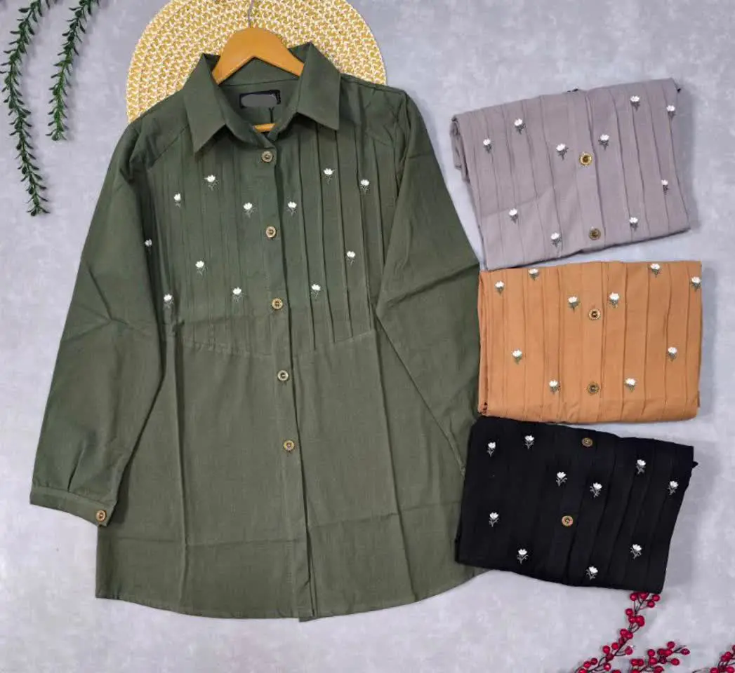 ✅شومیز گلریز، جنس کتان بهاره