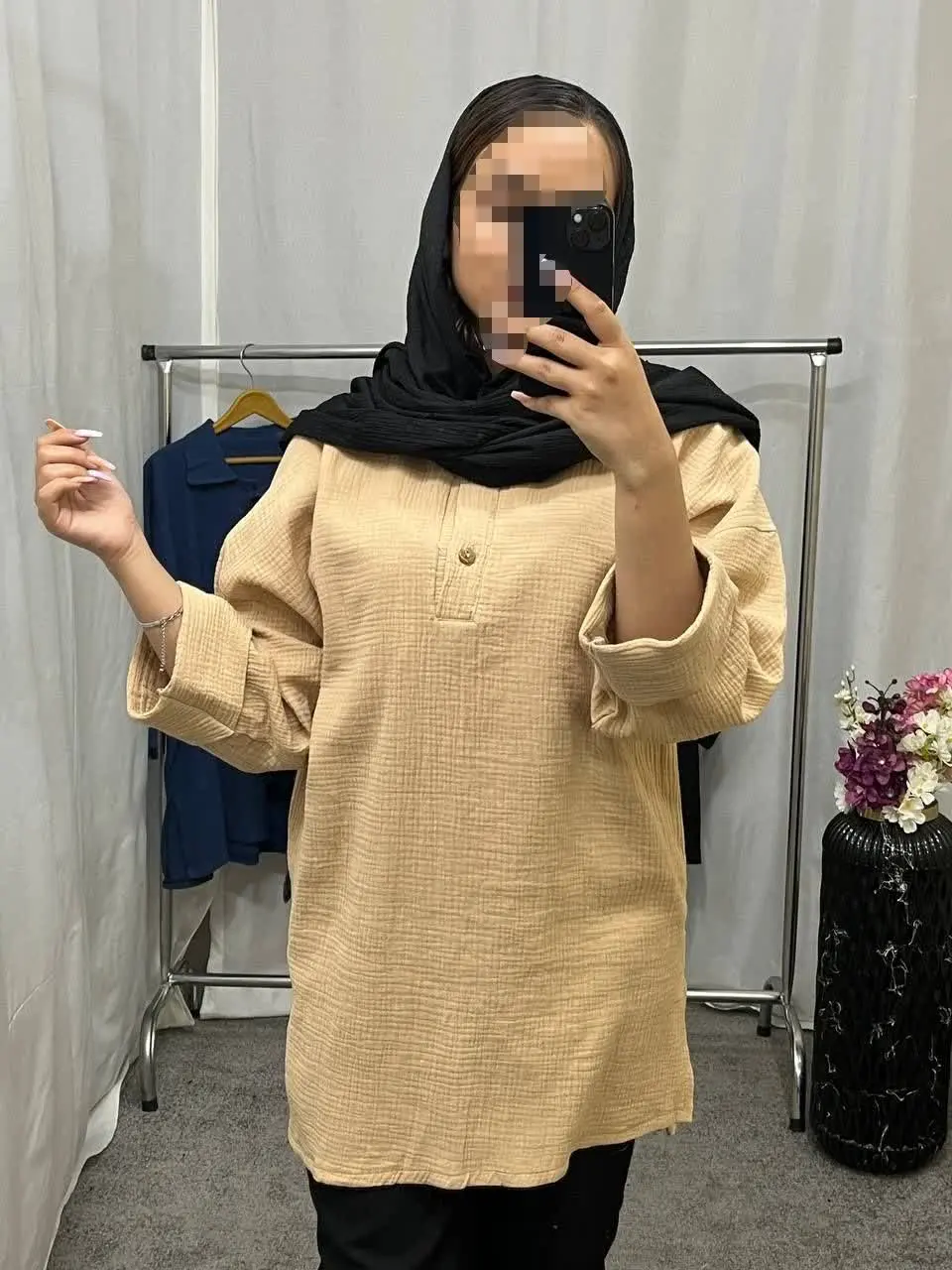 ☔️نام: مانتو یقه دکمه‌ای مهوش
