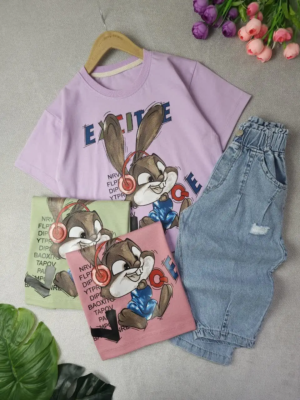 تیشرت شلوارک دخترانه بانی خرگوشه
