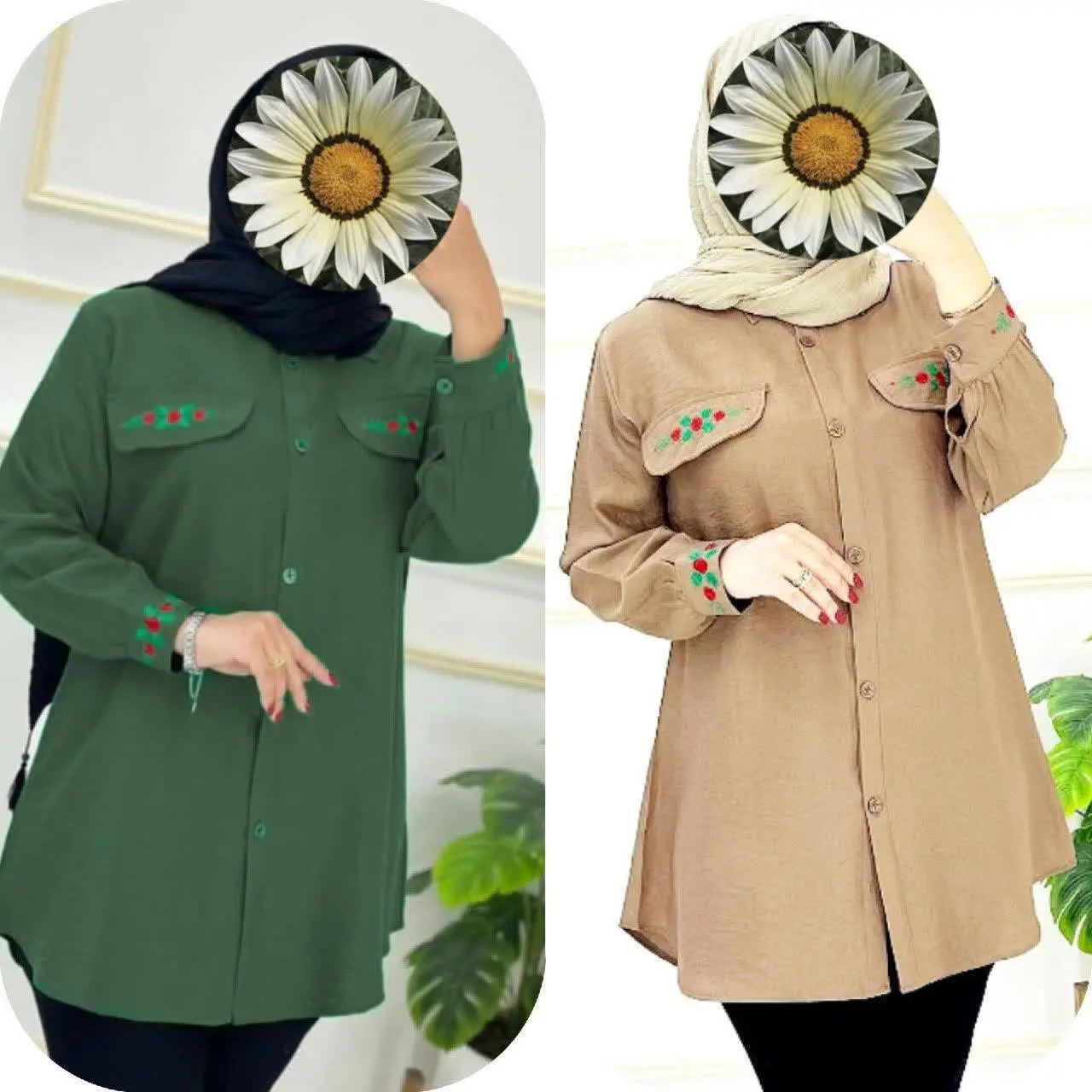 نام: شومیز مانتویی گل رز
