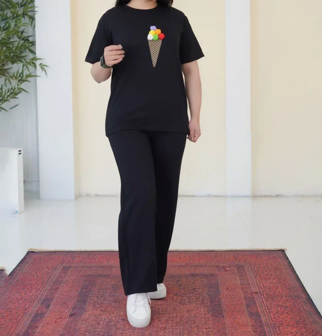 نام: ست تیشرت شلوار بستنی
