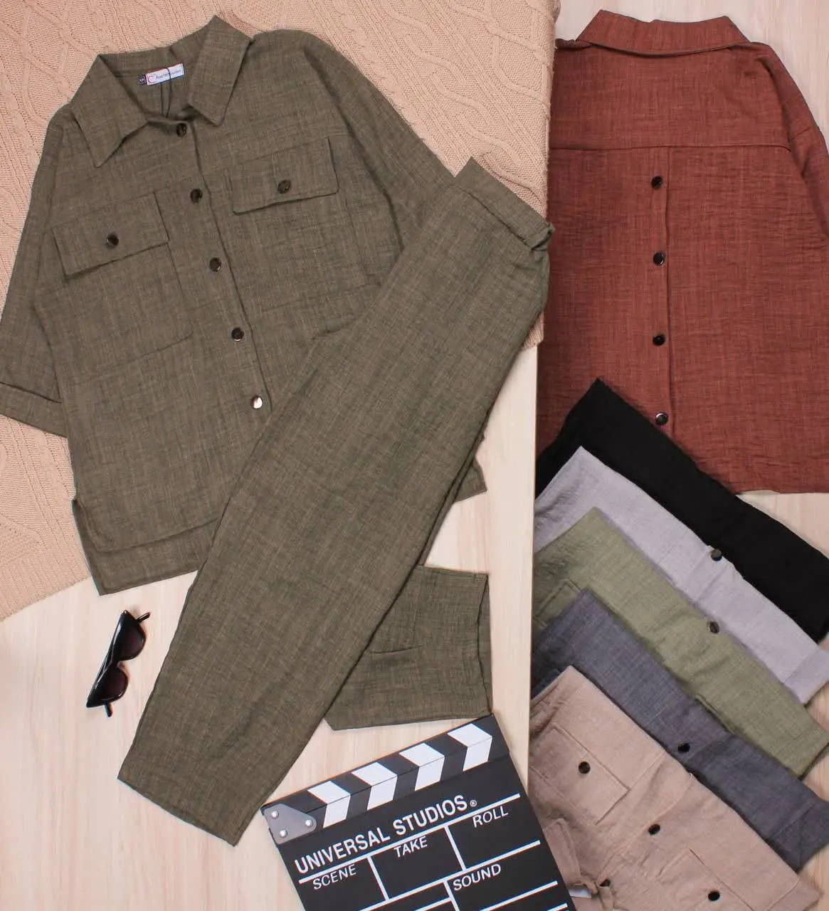 👫شومیز و شلوار نخی شانتون ژاکارد هیوا👫
