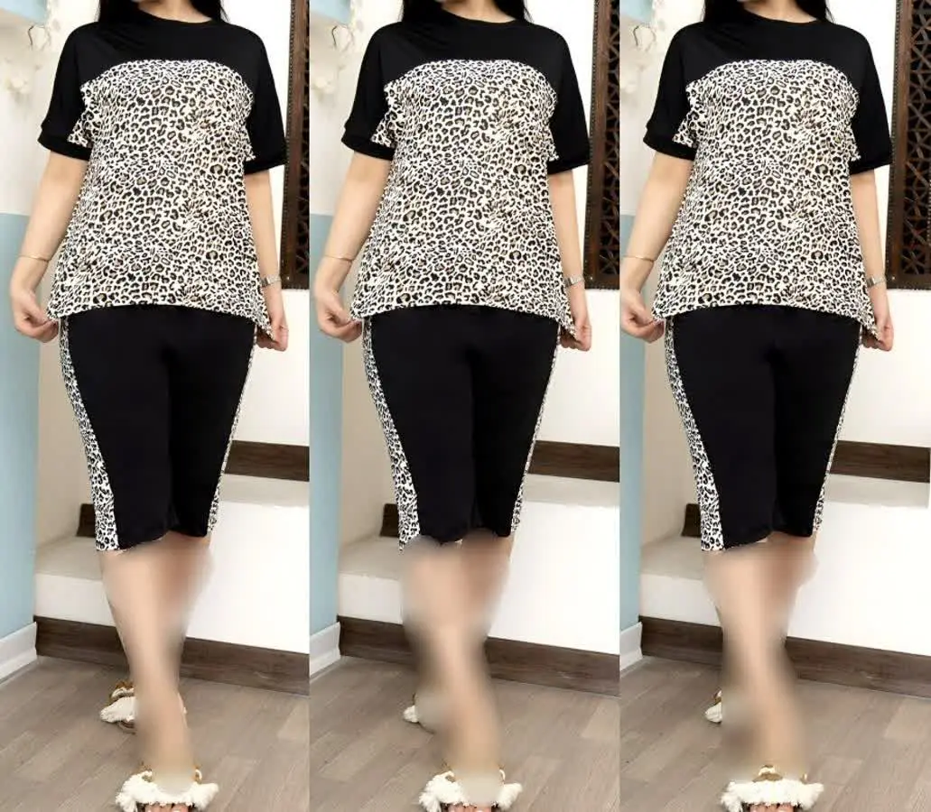 👚نام: #تیشرت_شلوارک پلنگی روشن
