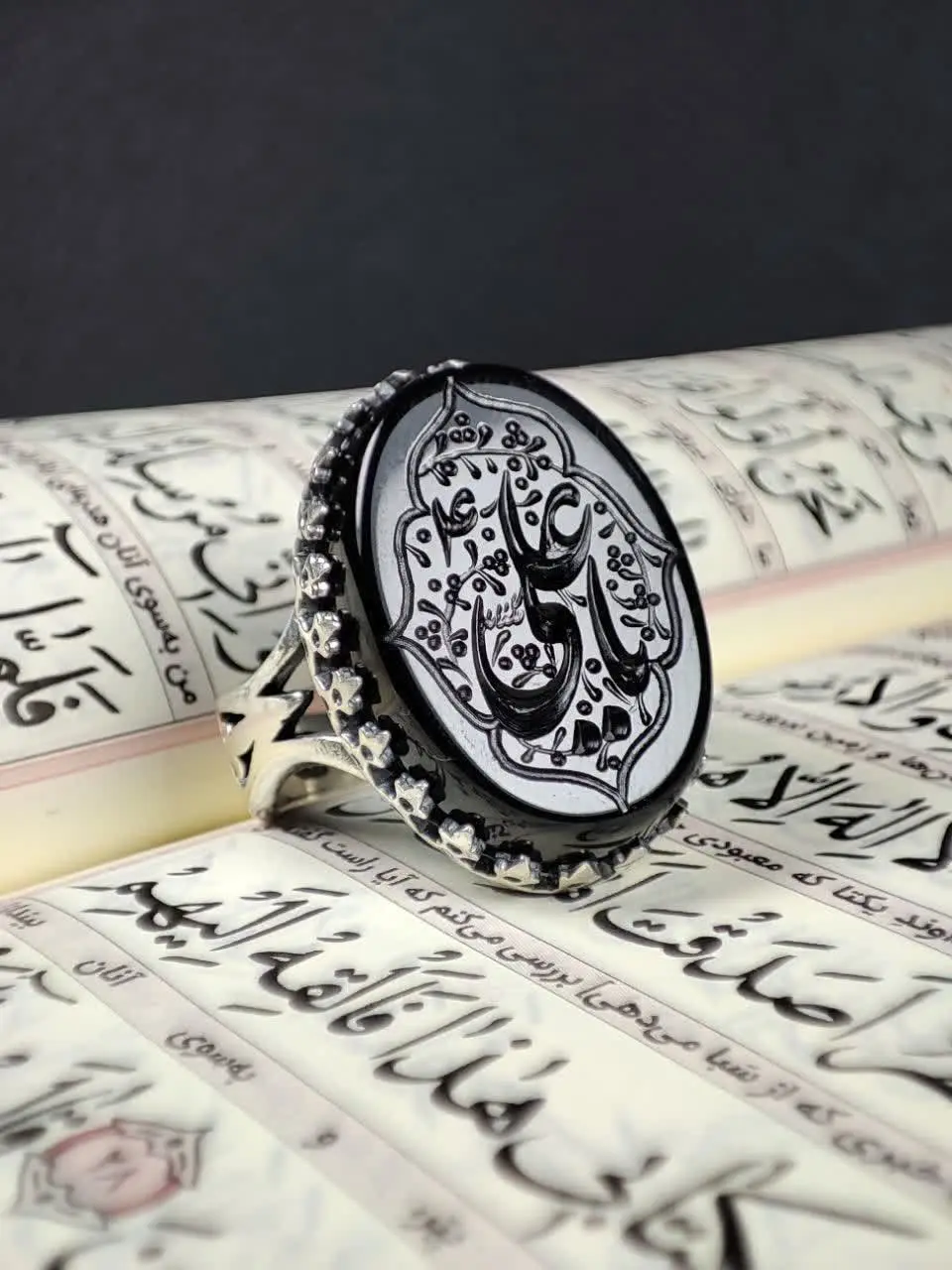 💎انگشتر عقیق مشکی مردانه اصل