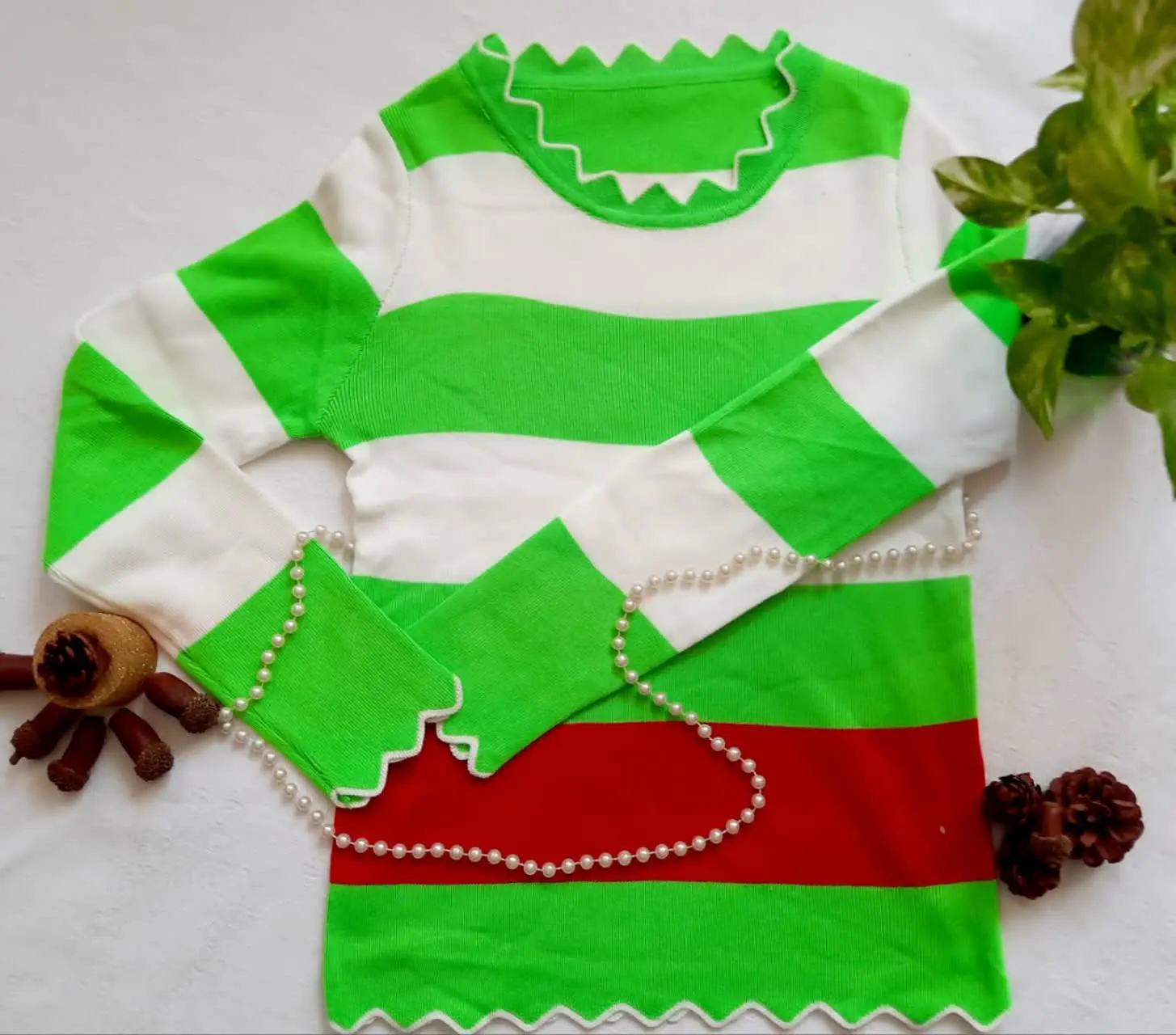 🌼بلوز دخترانه بافت راه راه
