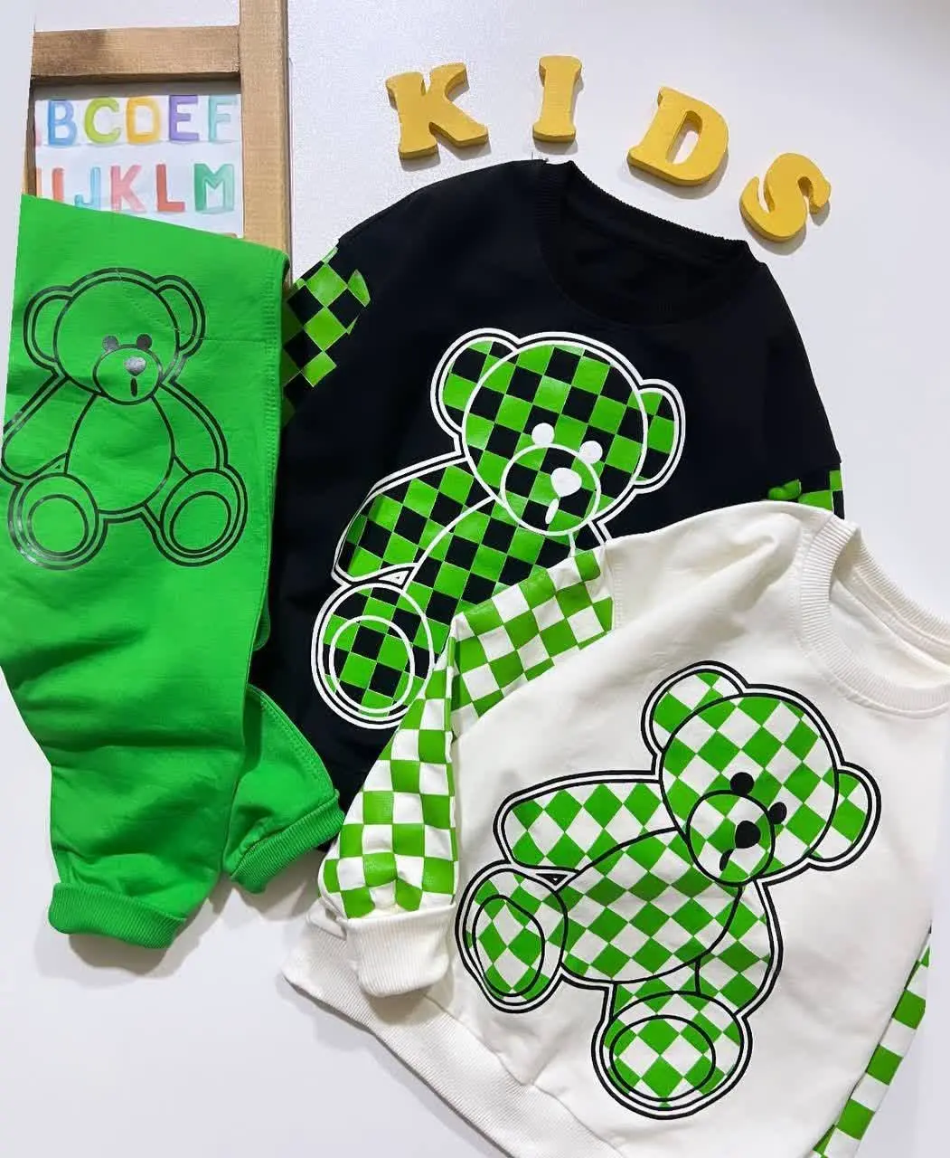 بلوز و شلوار خرس شطرنجی🌿🌿
