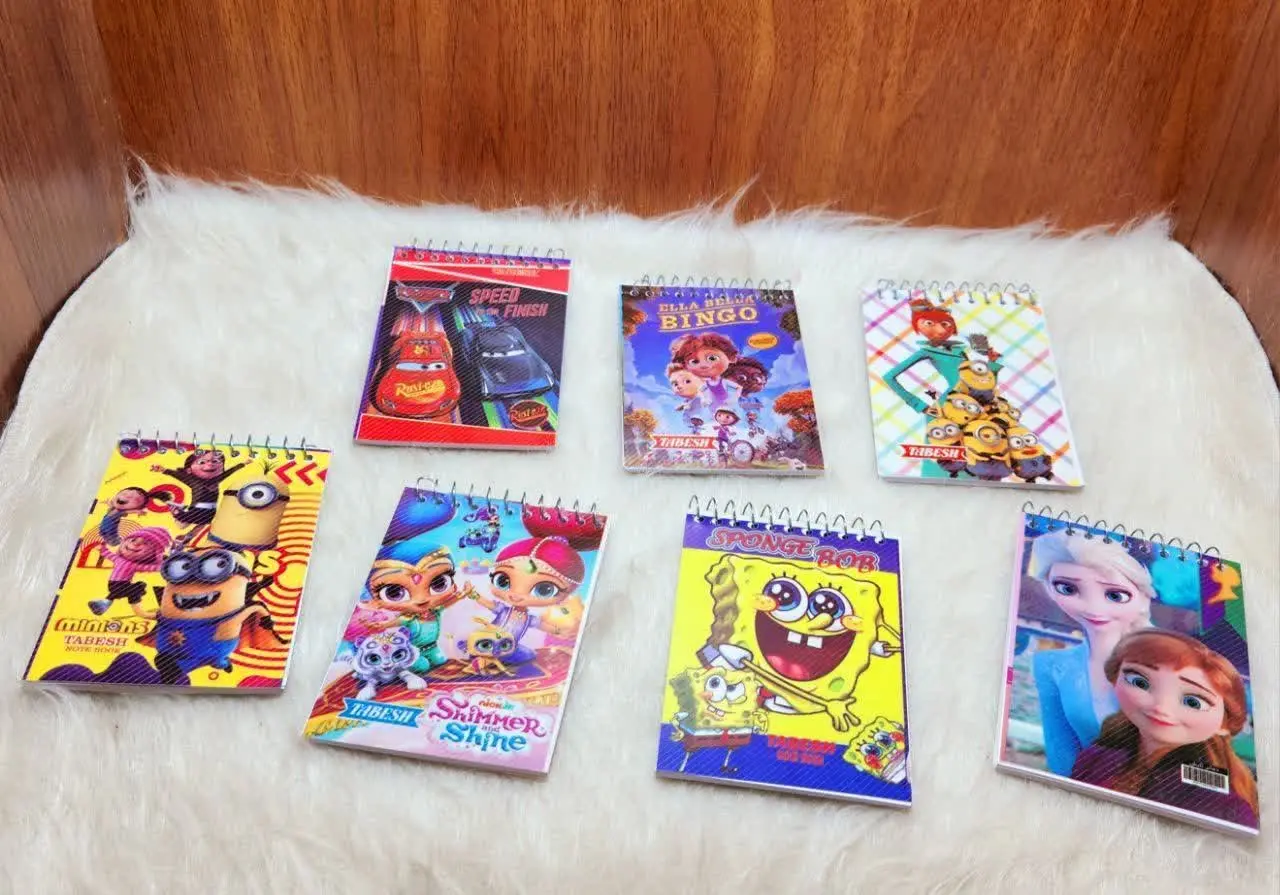 دفتر یاداشت طرح دار و ساده رنگی 
