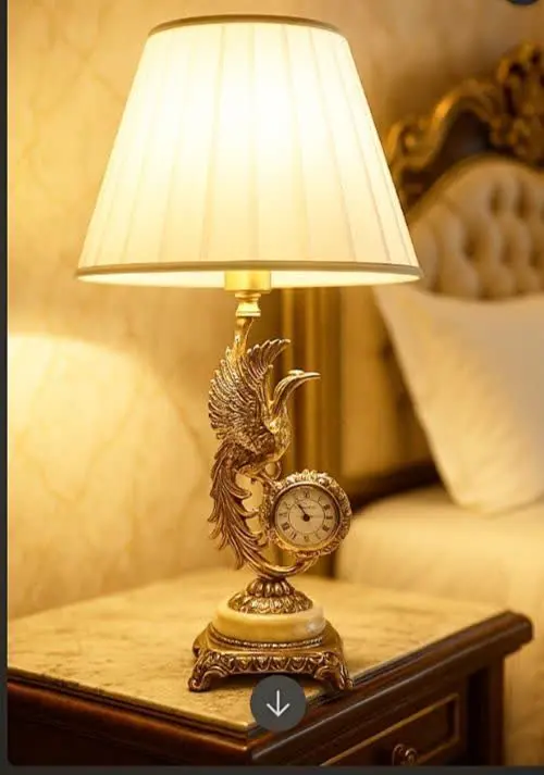 آباژور رو میزی طاووس برنزی