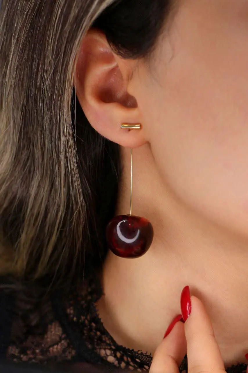 گوشواره جذاب وفانتزی گیلاس😍🍒
