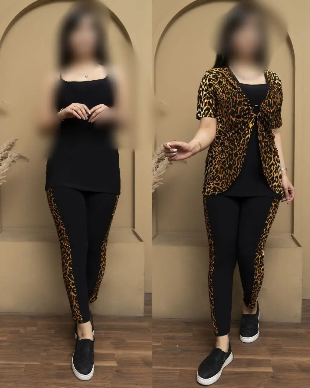 👚نام: سه تیکه تاپ ساپورت رویه پلنگی
