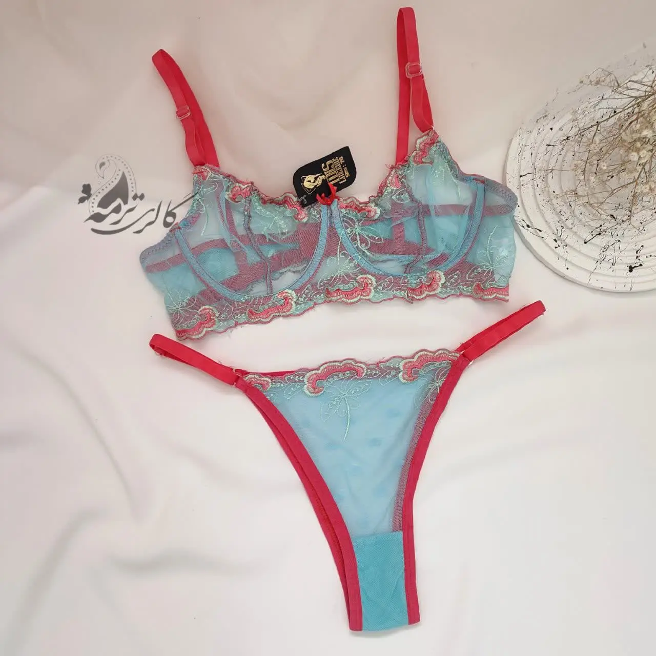 💢#ست شورت و #سوتین_زیرفنردار تورگاز کد۲۰۱#
