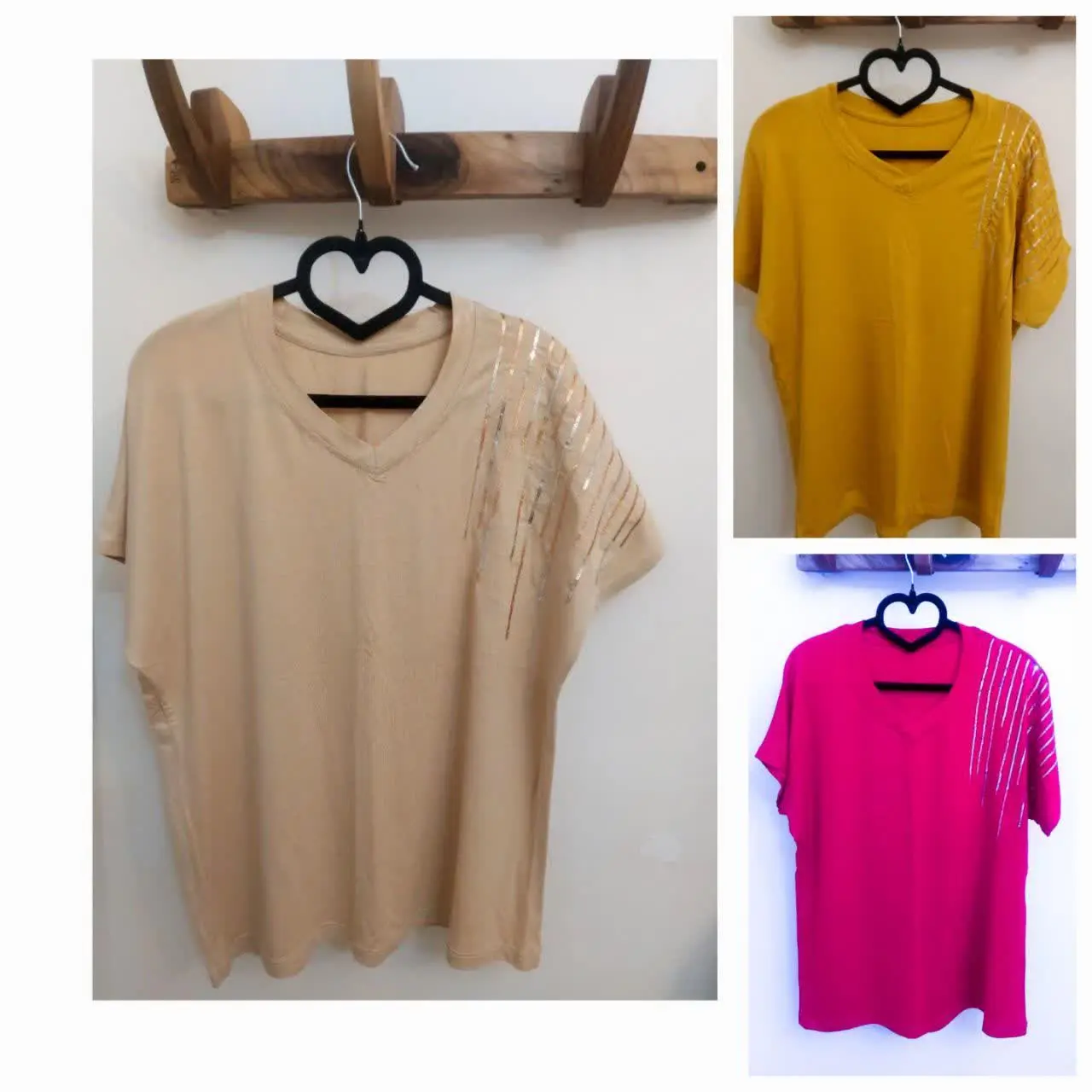 تیشرت‌های پولک دوزی قواره دار🌹 
