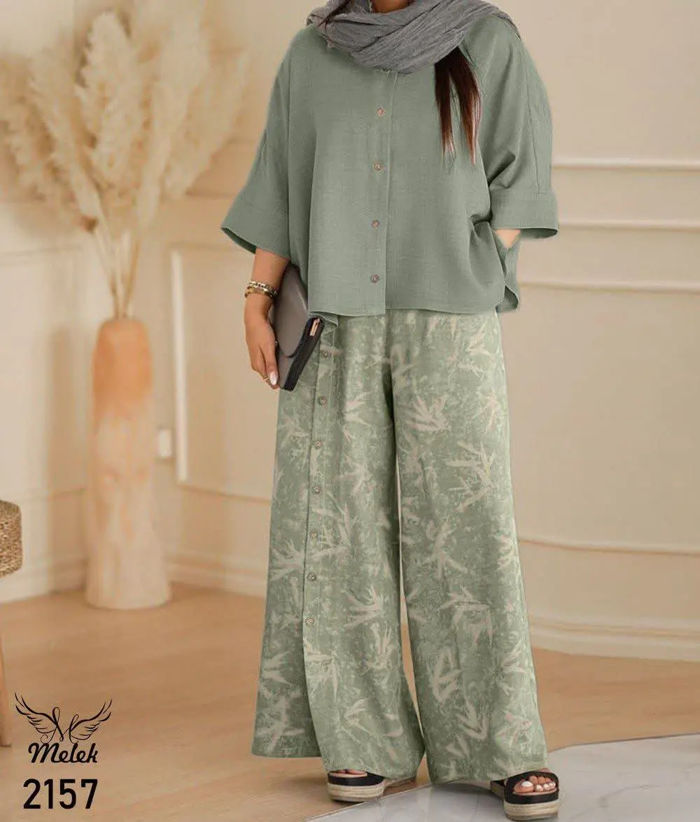 ست شومیز مانتویی و شلوار اس...