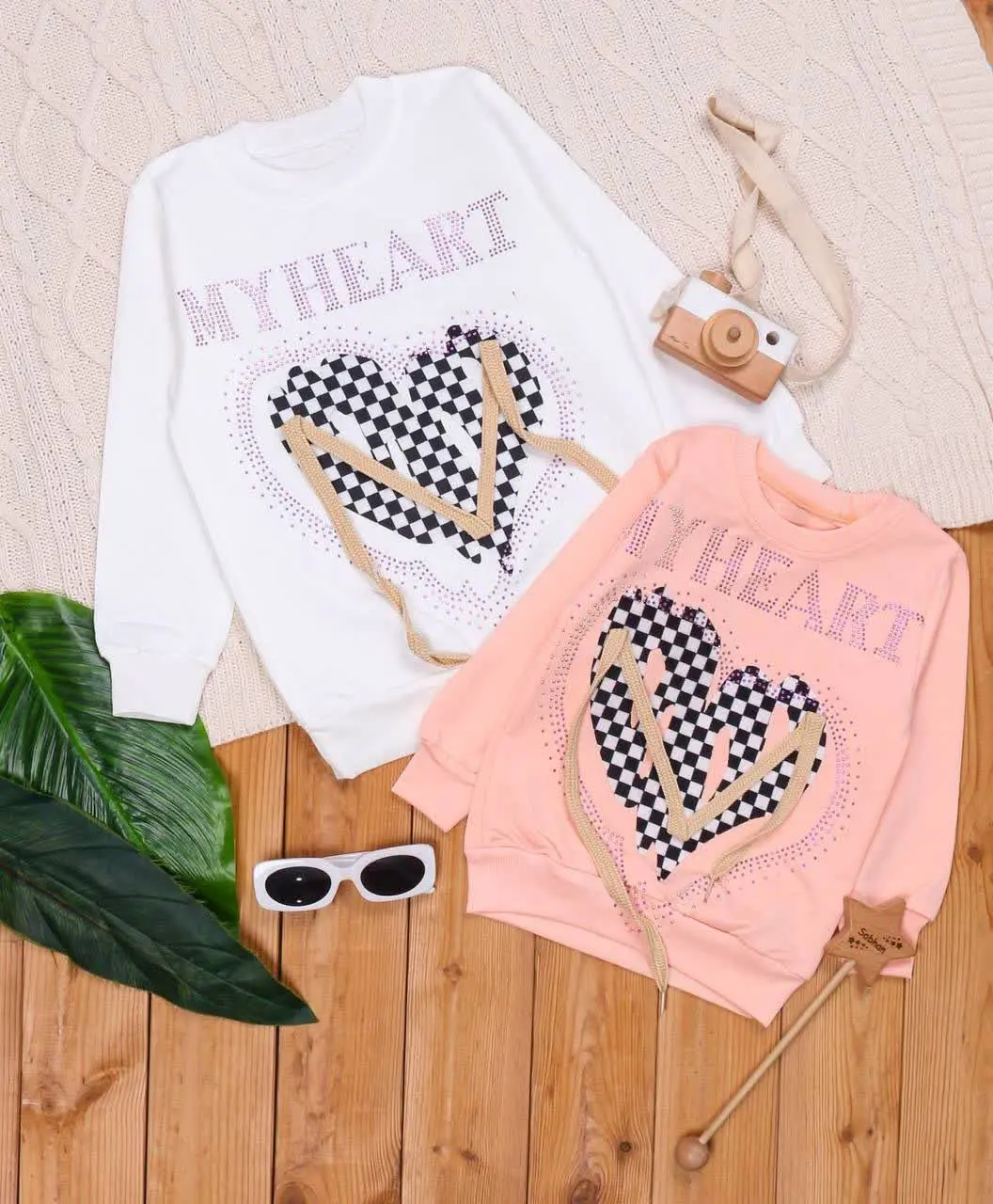 🎄 بلوز دخترانه چاپ قلب بندد...