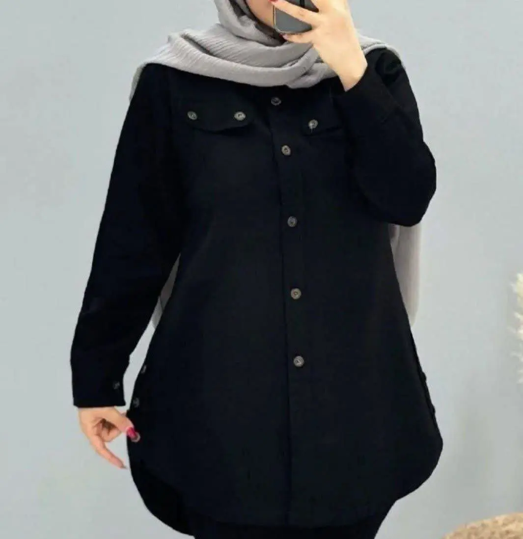 مانتو بغل دکمه کتان ۱۳۴۶