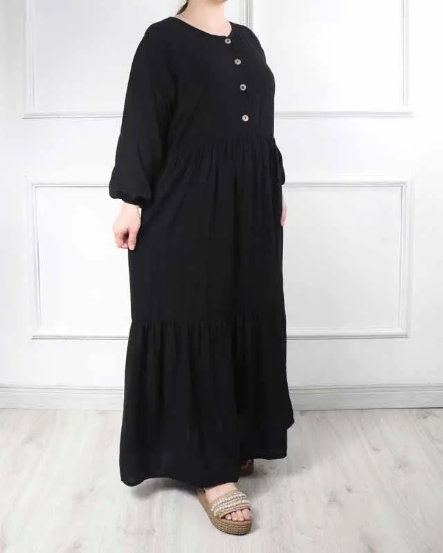 پیراهن نخی جلو دکمه محرمی
