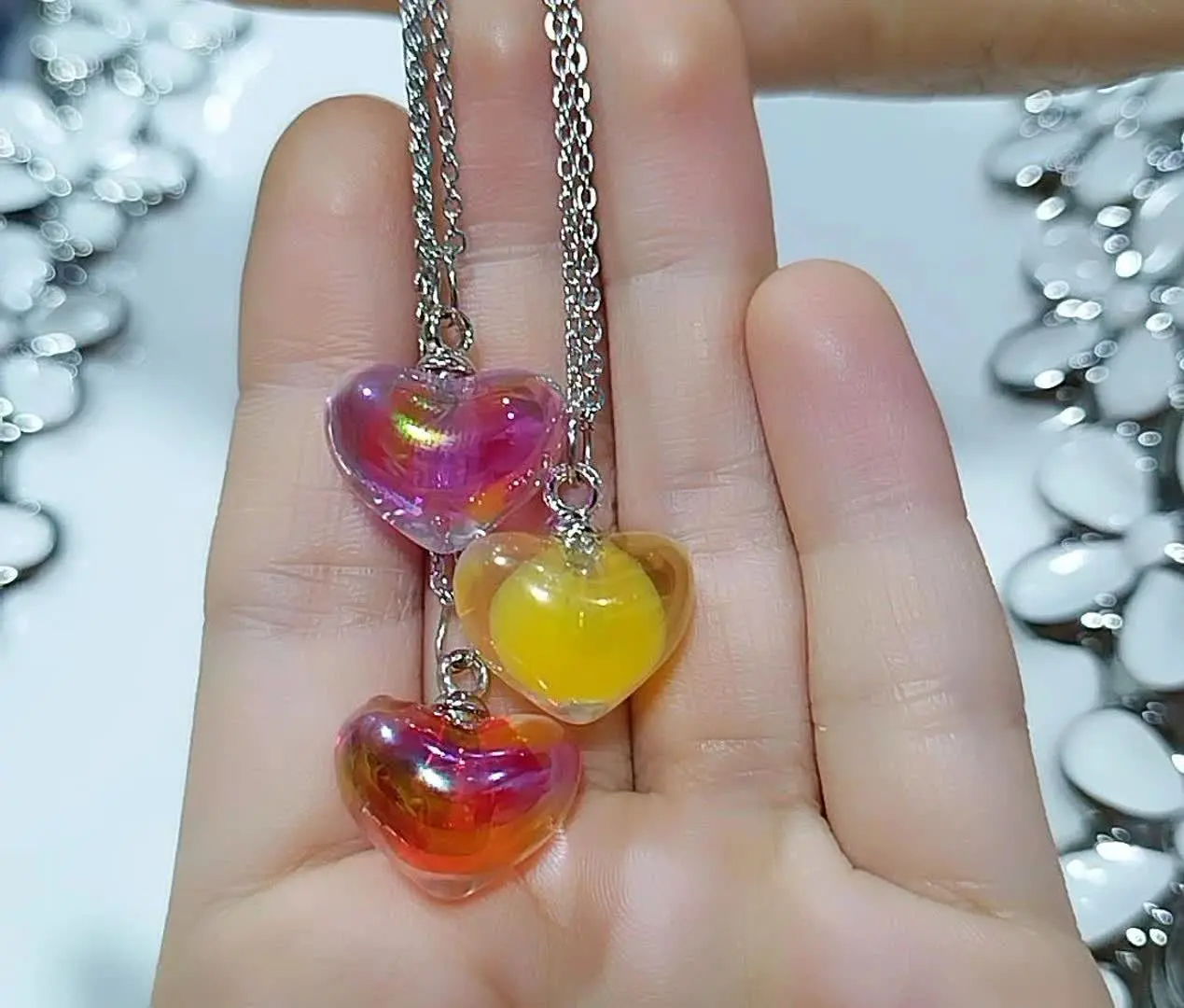 ❤️گردنبند قلب یخی 
