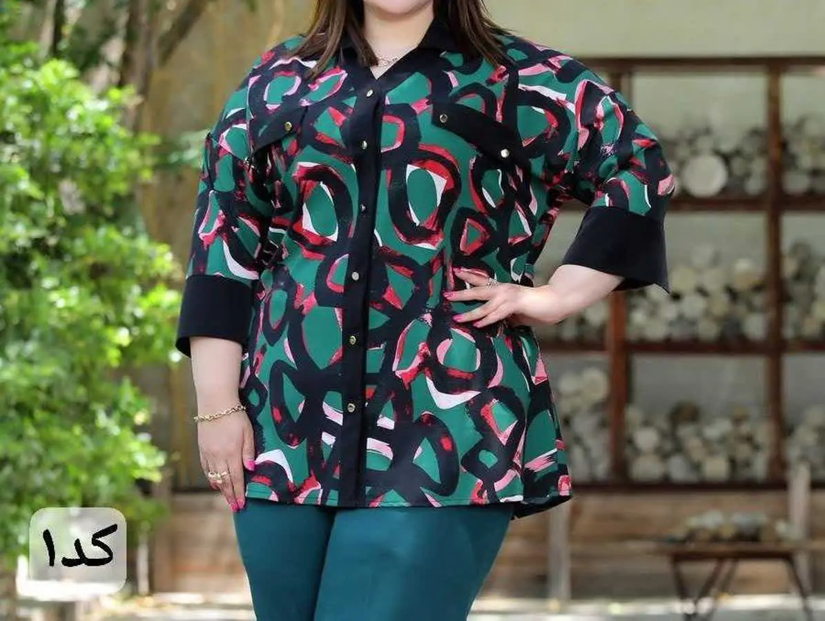 شومیز سایزبزرگ مدل شراره طر...