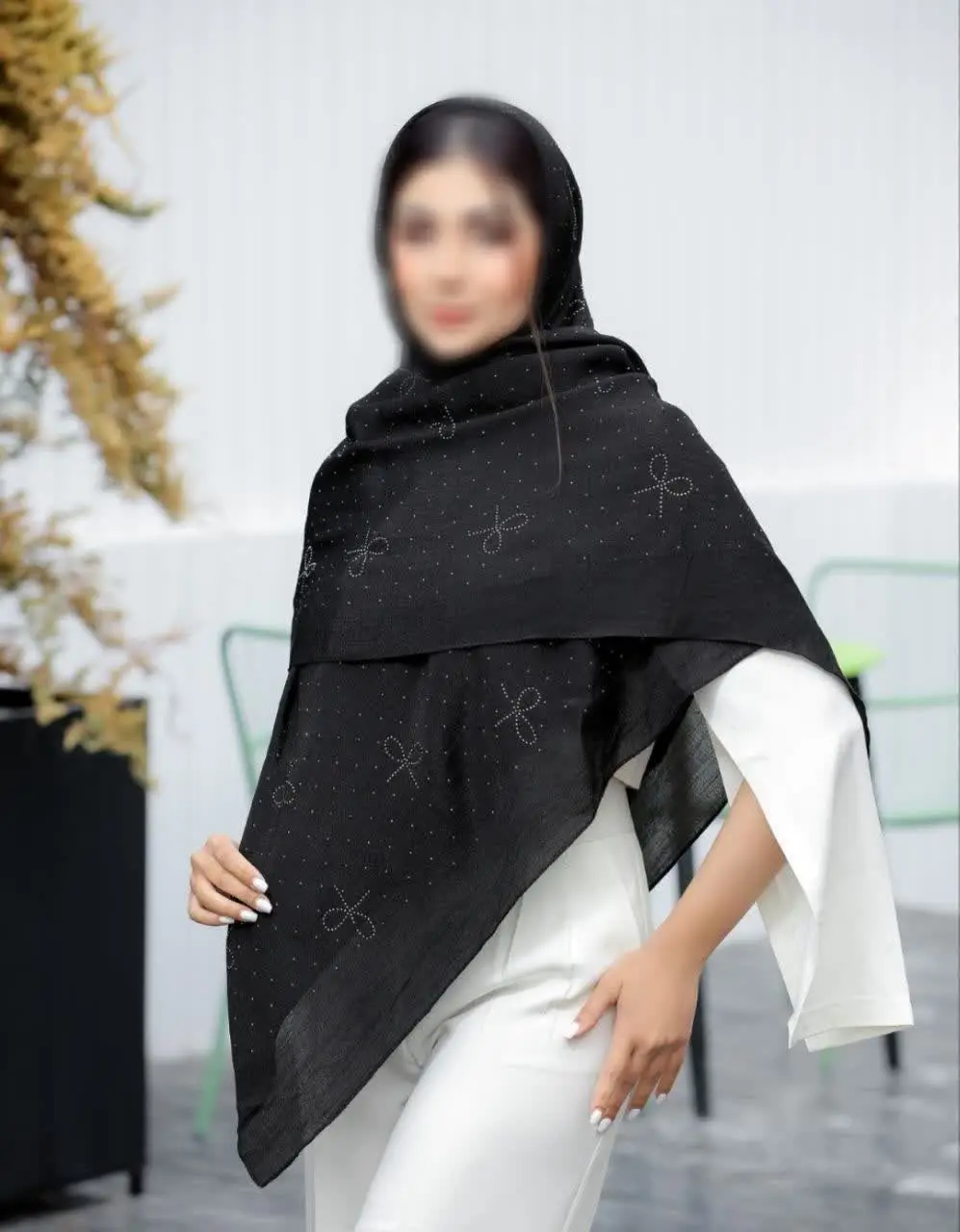 روسری نخ اسلپ مشکی
