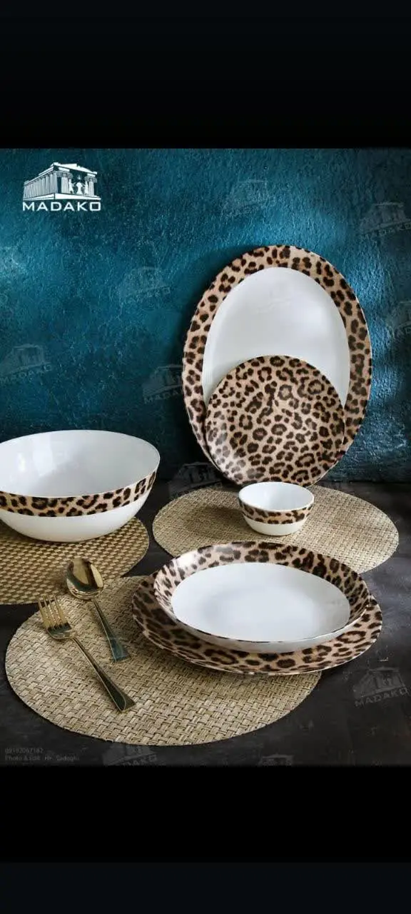 ✅سرویس ۲۶پارچه گرد طرح پلنگ...