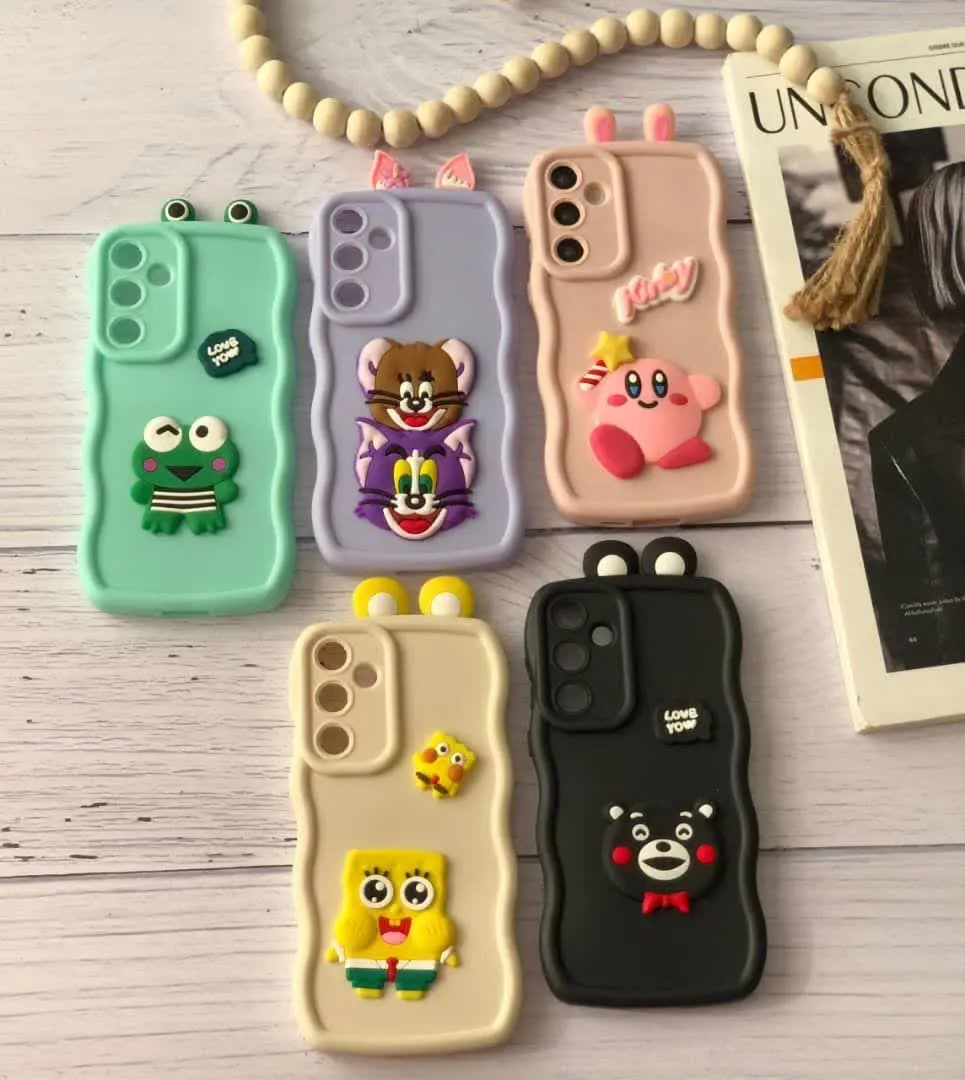 📱مدل قاب: قاب عروسکی موجی گوشدار مخصوص انواع #سامسونگ #شیائومی 
