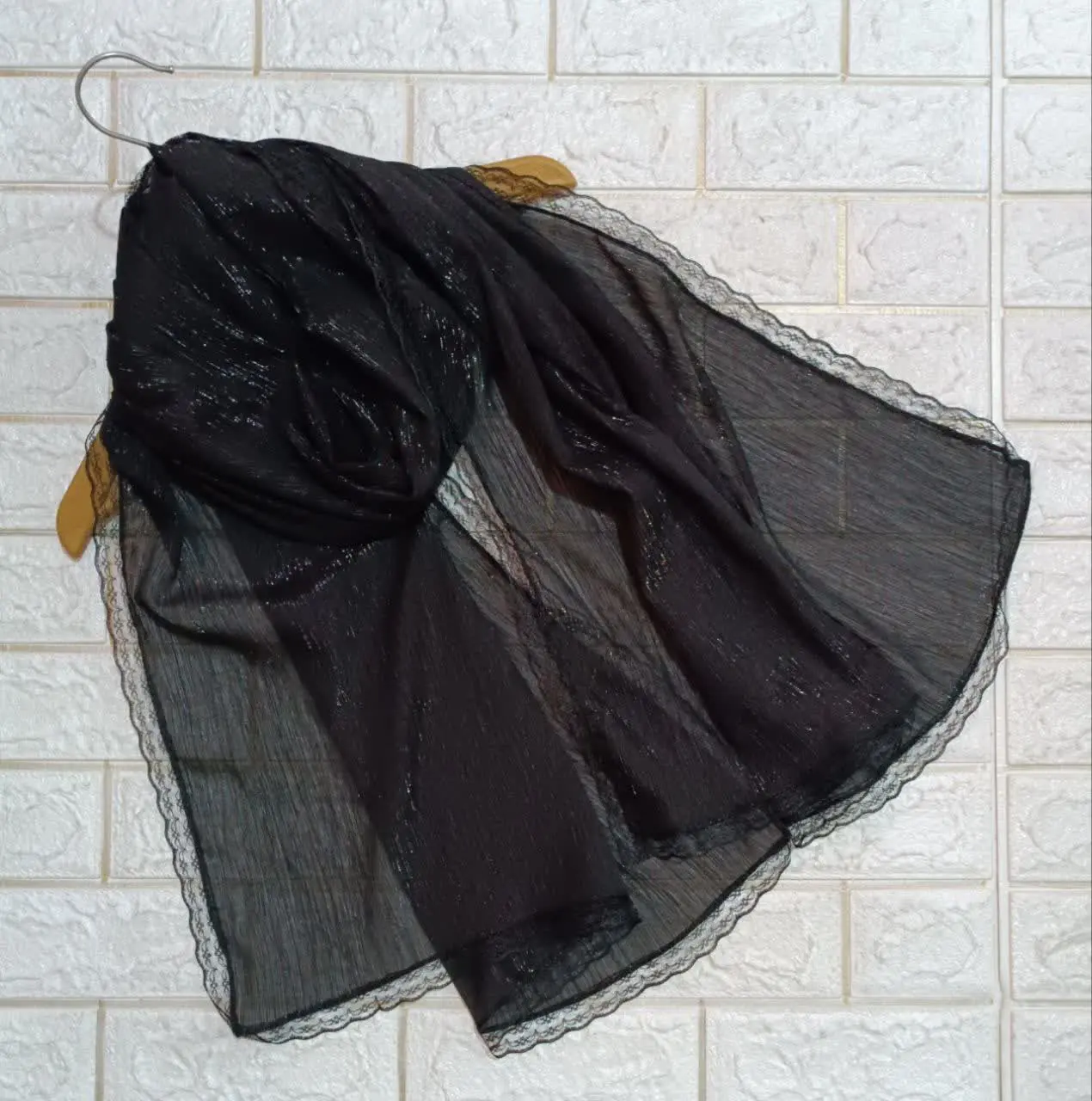 🐝شال حریر لمه دار