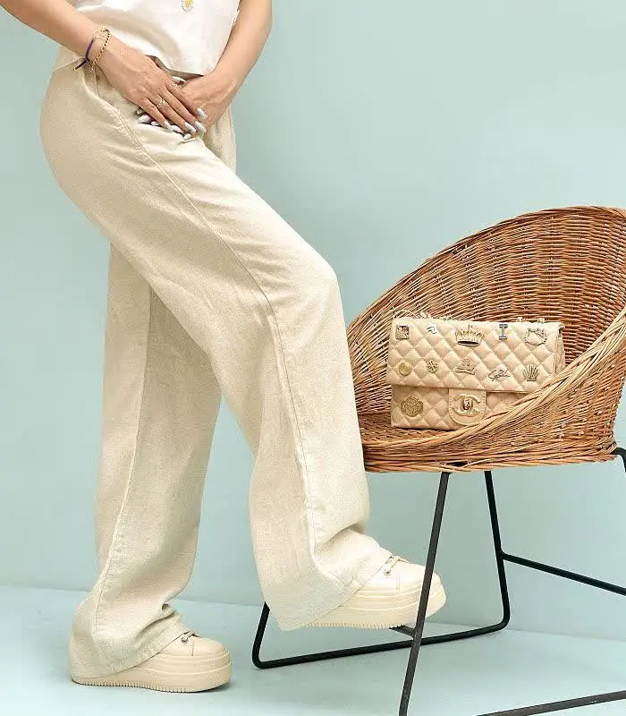 ⚡️شلوار نیم بگ الیاف طبیعی...