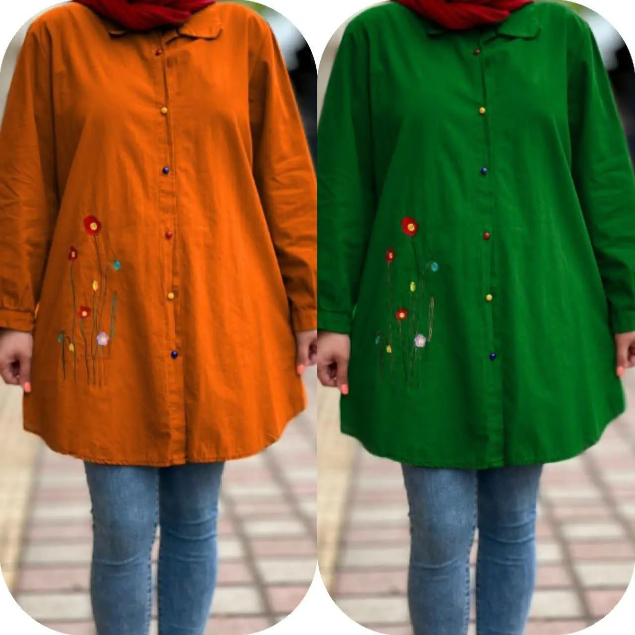 نام: مانتو دکمه رنگی
