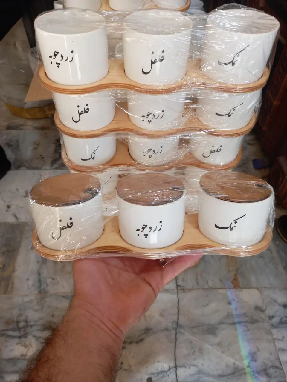 جا ادویه ۳تایی استند دار کوچک