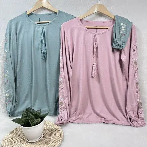 🌼بلوز خارجی آستین گلدوزی شده👌
