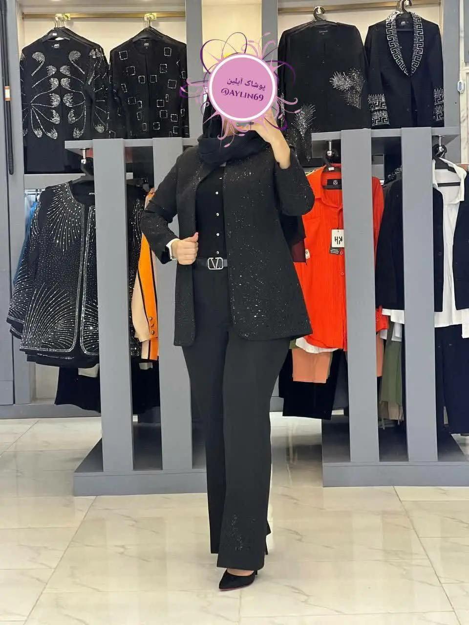 کت شلوار ونیز نگین مشکی