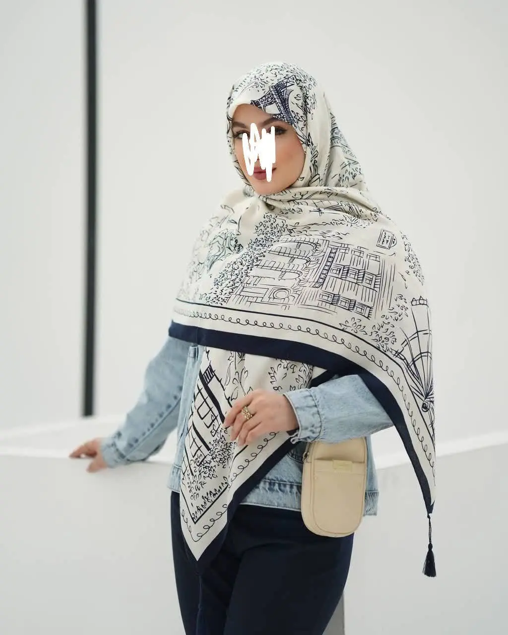 روسری سیااسکارف طرح پاریس 😍
