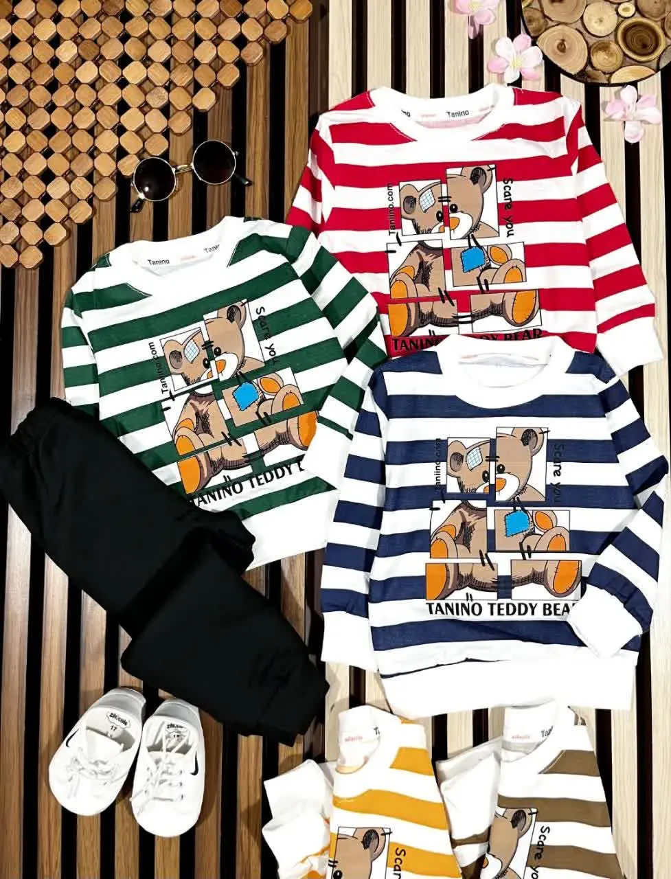 💥 بلوز شلوار پازل خرسی راه راه