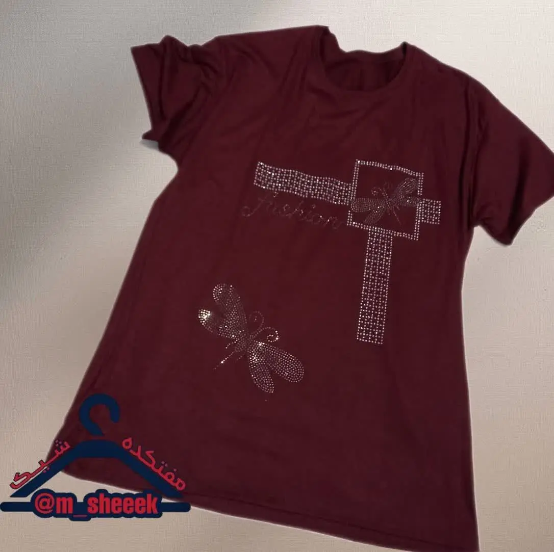 🌞 تیشرت نگین دار زنانه 
