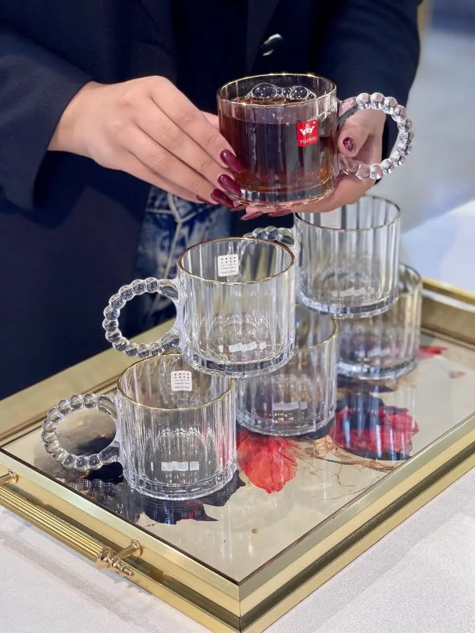 ماگ و فنجان دسته حلقه منجوق...