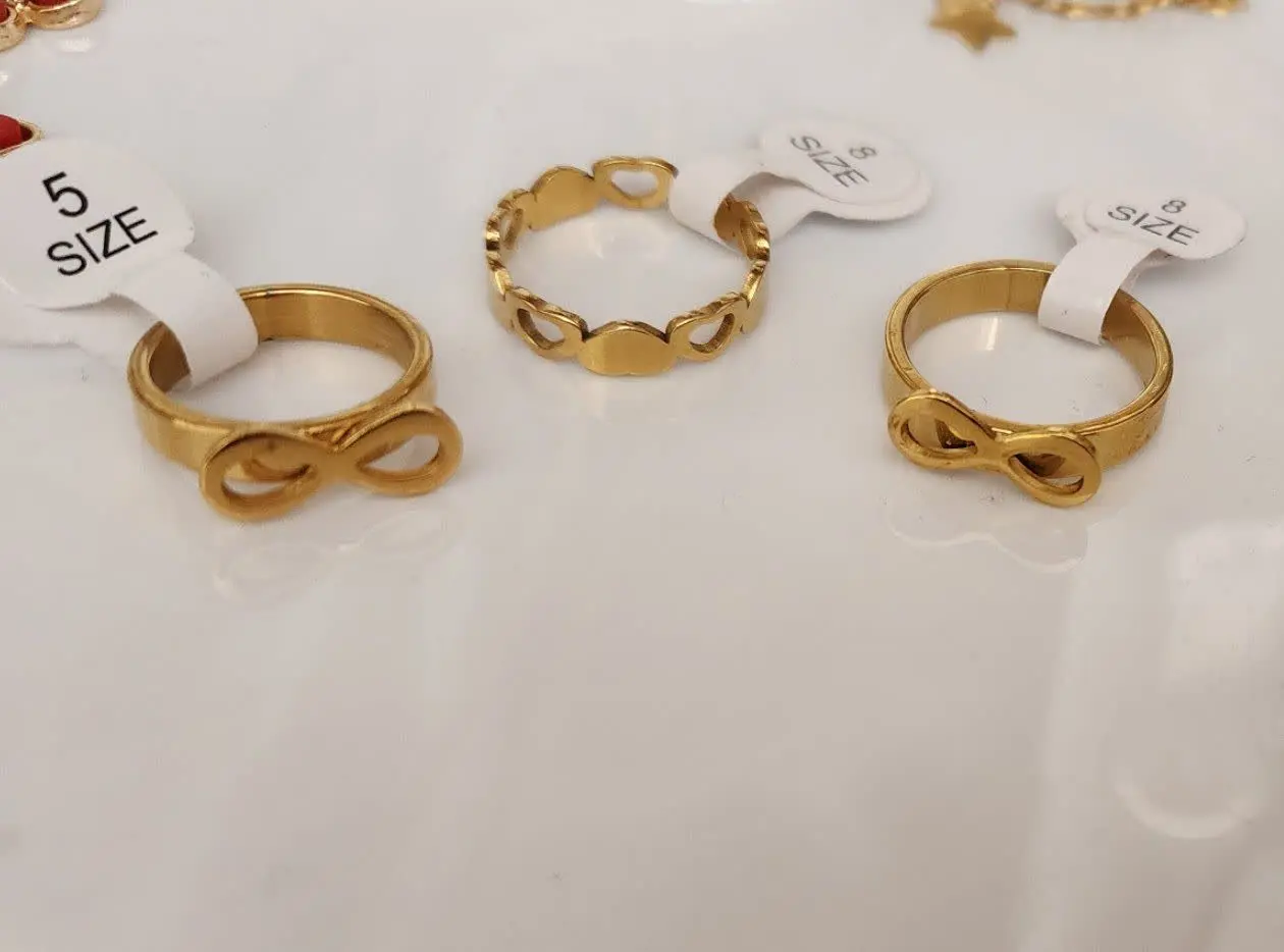 انگشتر بینهایت و قلب شکل استیل 
