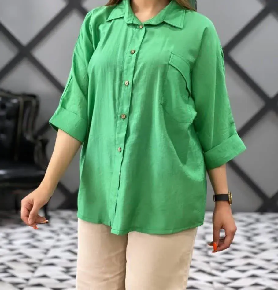 👚نام: شومیز مانتویی استین پاکتی
