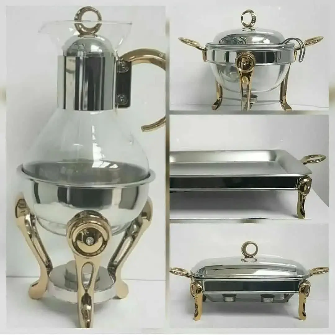 ست سوفله سیلورطلایی رزلند نگین دار
