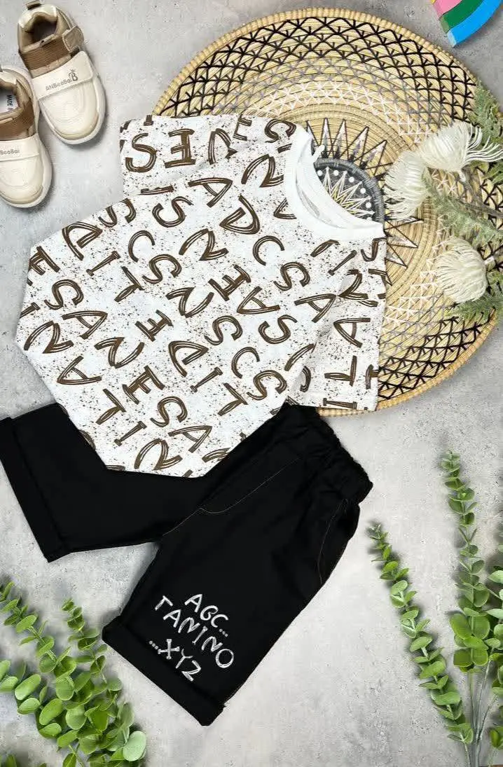 🔮ست تیشرت شلوارک طرح حروف🔮
