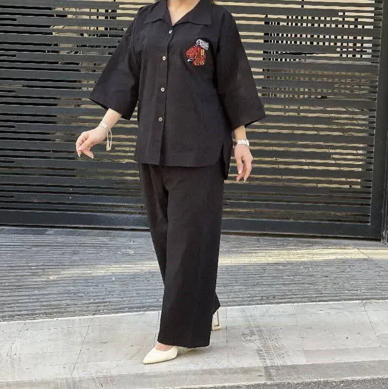 نام: ست #مانتو_شلوار لنین گلدوزی ۱۵۸۳
