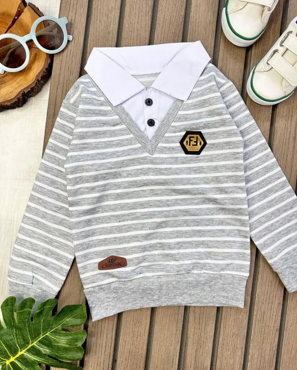 بلوز مجلسی پسرانه یقه سفید
