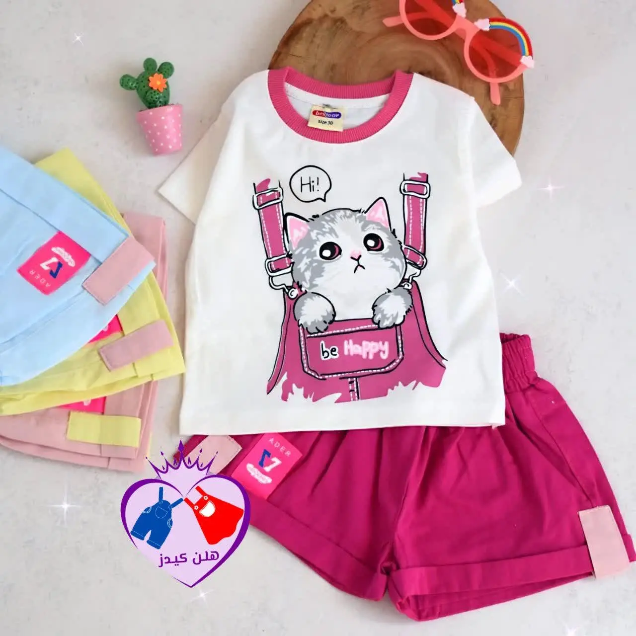 تیشرت شلوارک کتان گربه🐈
