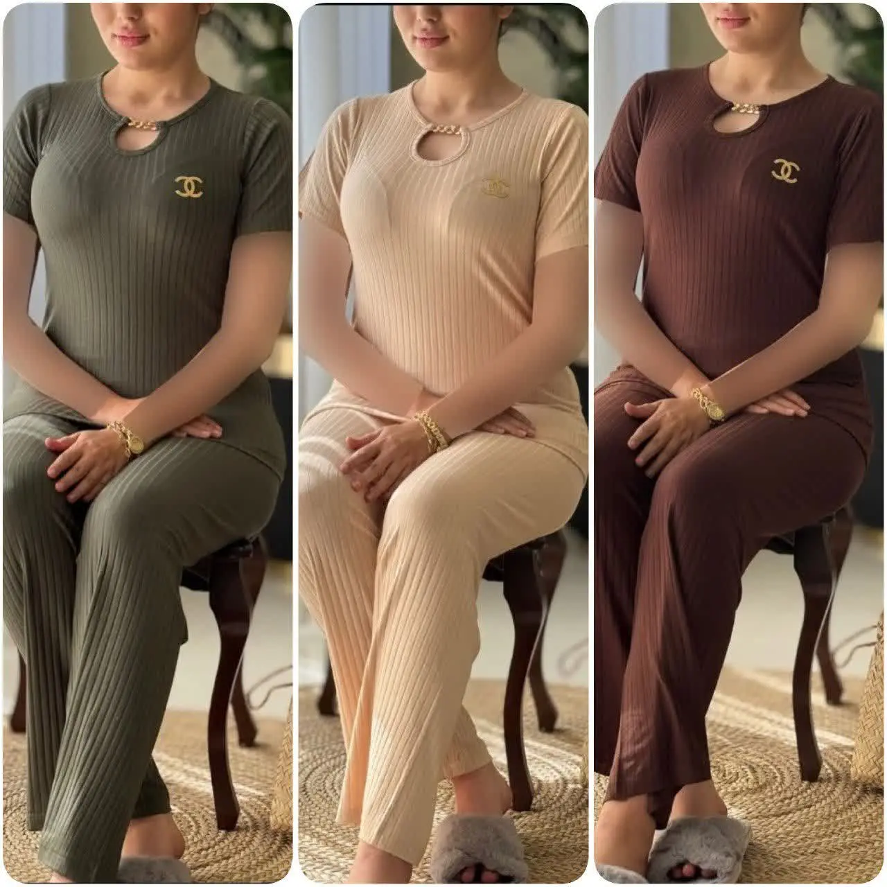 ❤️نام: بلوز یقه اشکی و شلوار chanel
